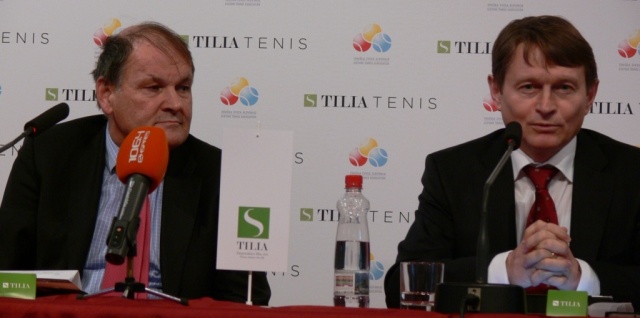 Predsednik Teniške zveze Slovenije Marko Umberger in predsednik uprave zavarovalnice Tilia Andrej Kavšek